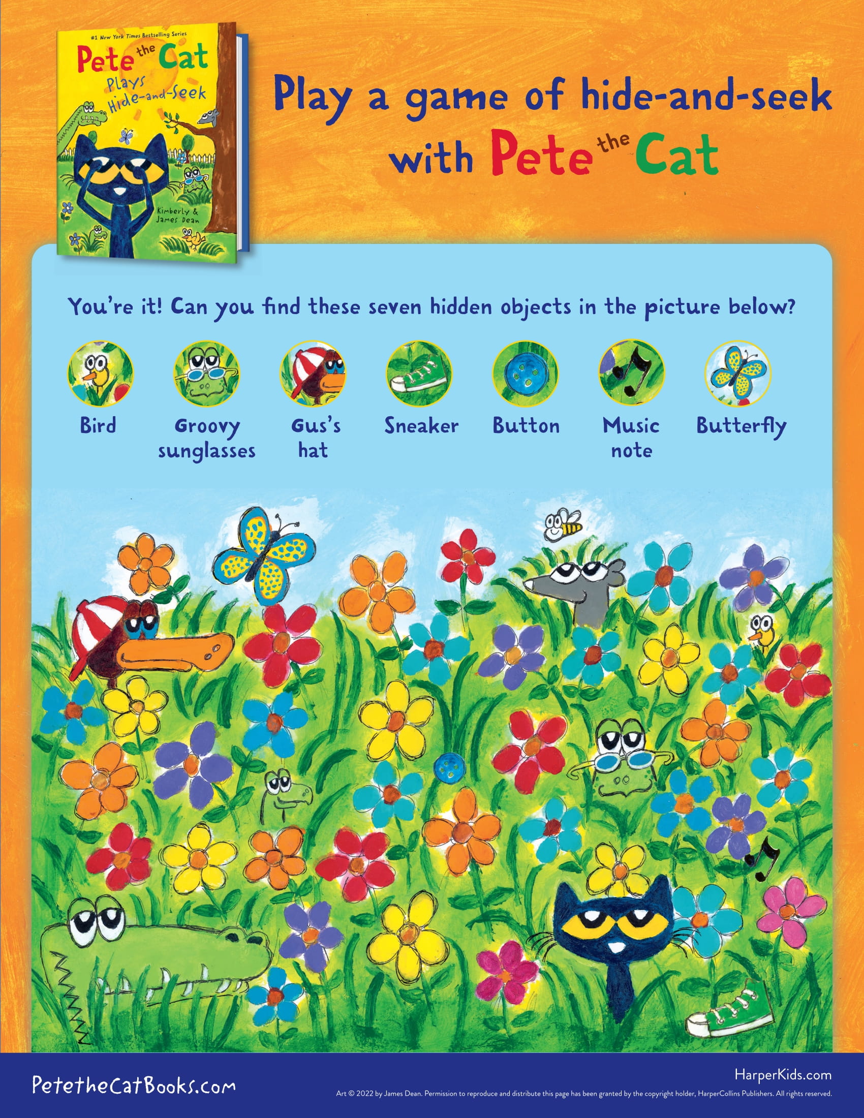 Pete the Cat Plays Hide-and-Seek by Kimberly and James Dean (Hardcover)